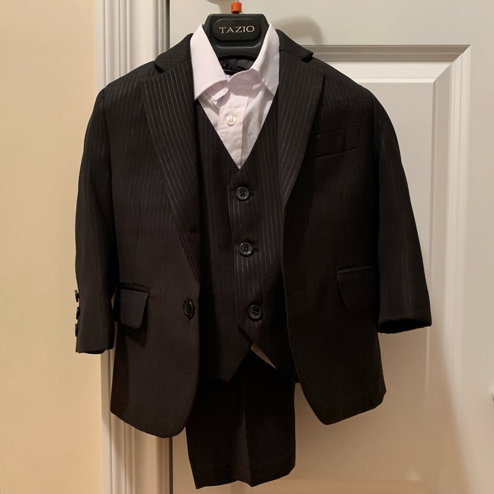 Tazio toddler boys black formal 4 piece suit